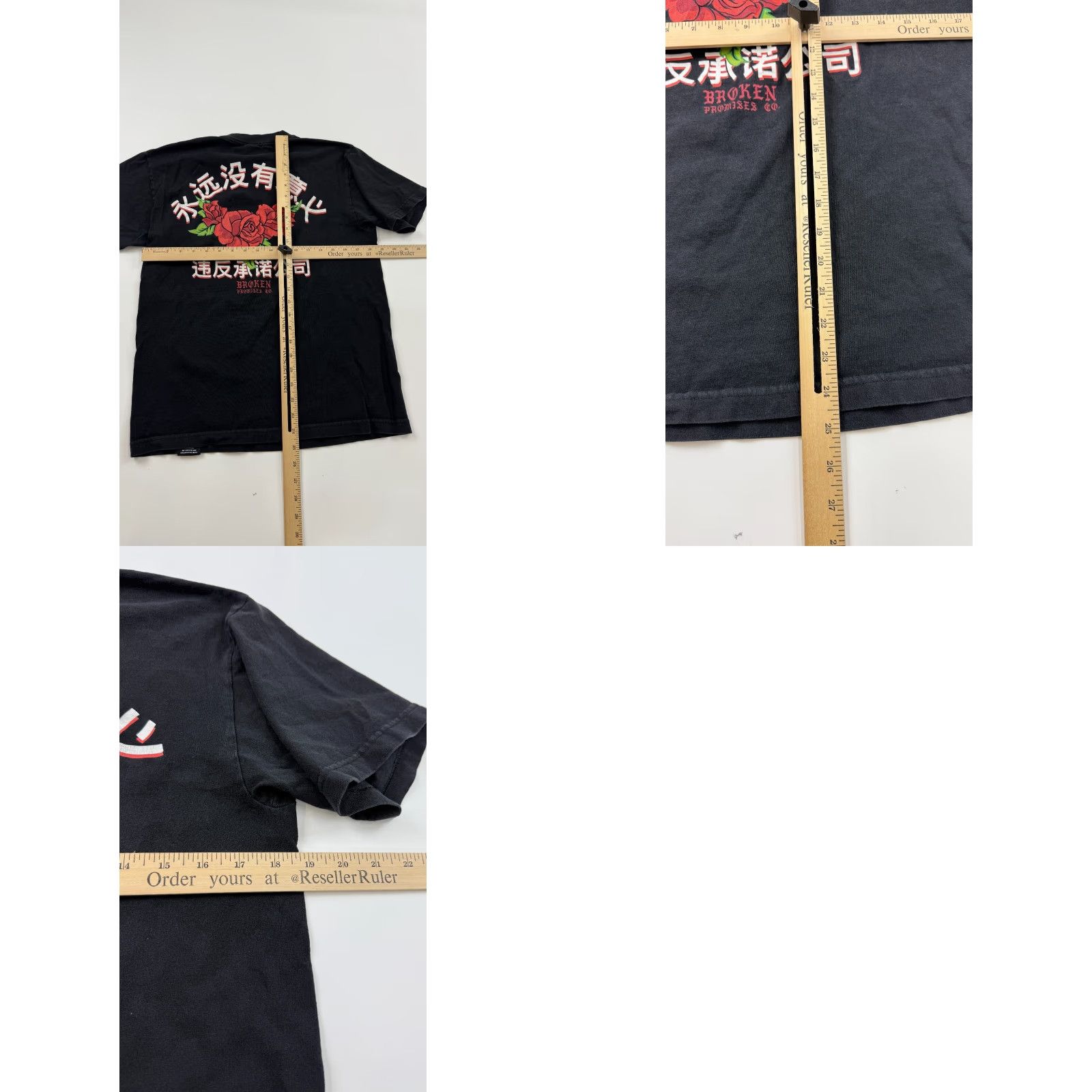 Broken Promises Co. Broken Promises Graphic T-Shirt Mens Medium Black Rose Short Sleeve Outdoor Tee Size US M / EU 48-50 / 2 - 8 Thumbnail