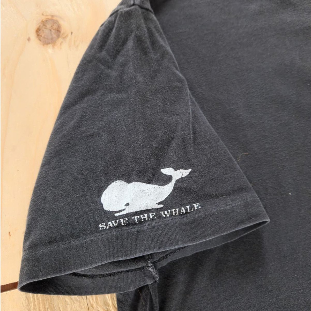 Vintage Vintage Save Black Whales Pocket Single Stitch Shirt XL Blk Size US XL / EU 56 / 4 - 2 Thumbnail
