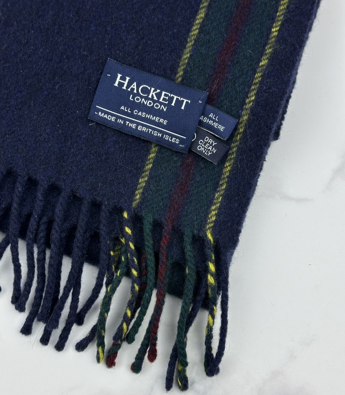 Hackett Hackett London Scarf All Cashmere blue Made In The British Size ONE SIZE - 7 Thumbnail
