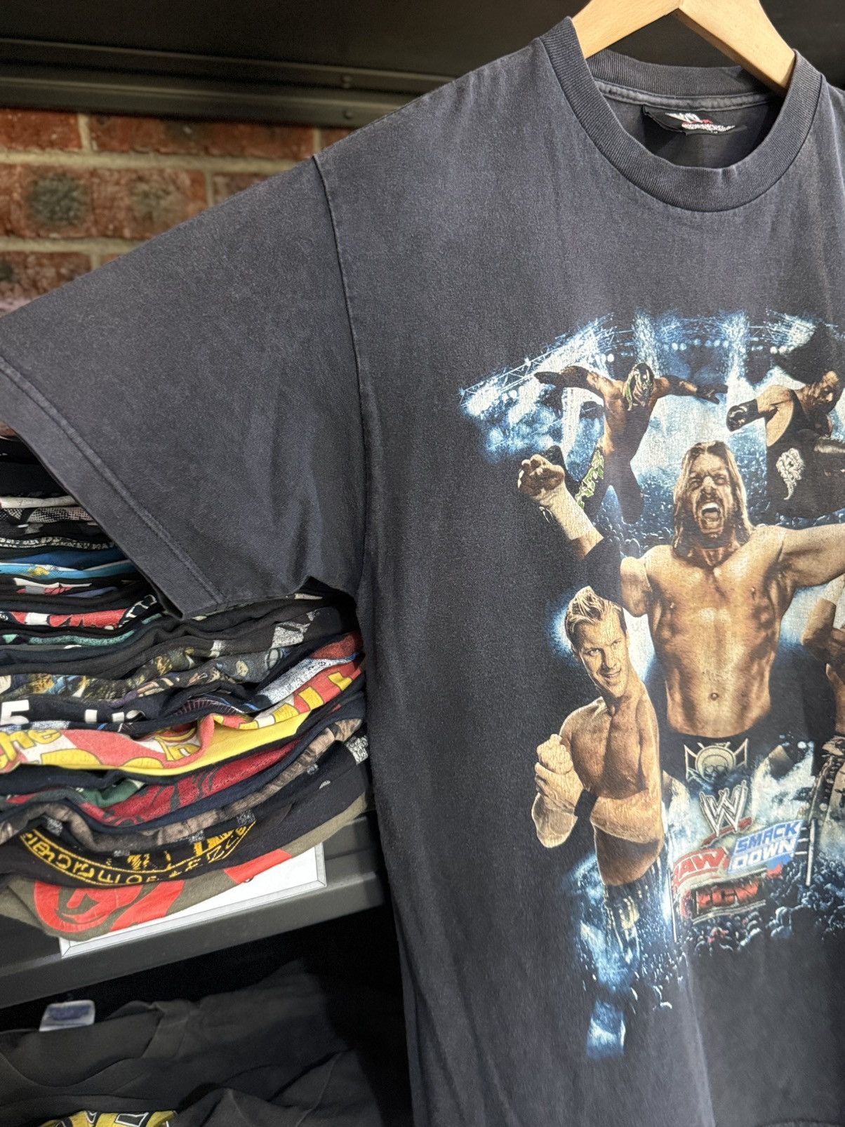 WWF Vintage ECW Raw Smack Down Wrestling Backhit Sun Faded Tee Size US L / EU 52-54 / 3 - 11 Thumbnail