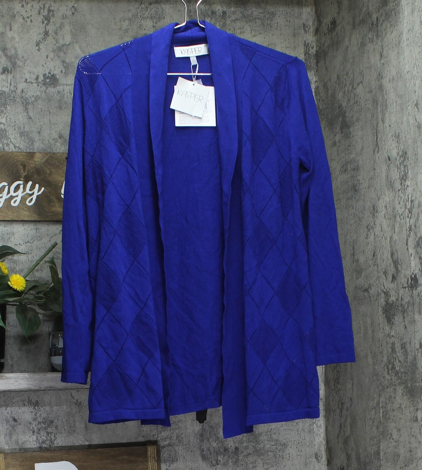 Other Nwt Kasper Pattern Knit Sweater Cardigan 10920021 Blue S Size S / US 4 / IT 40 - 1 Thumbnail