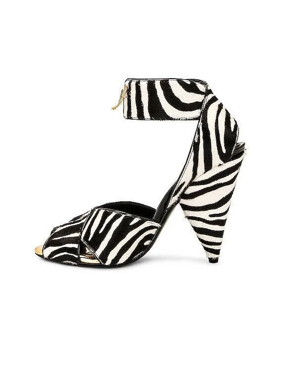 Tom Ford o1loc1c0924 W3329 Hi Heel Sandals in Black White Size US 9 / IT 39 - 4 Thumbnail