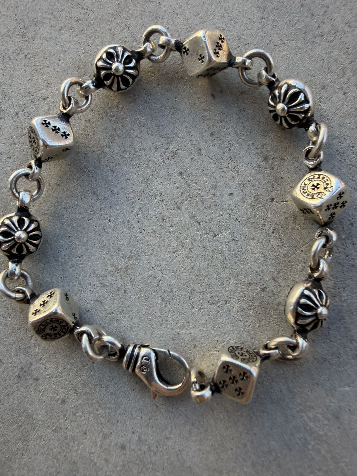 Chrome Hearts Dice & Cross Bracelet – 9 Link – Rare