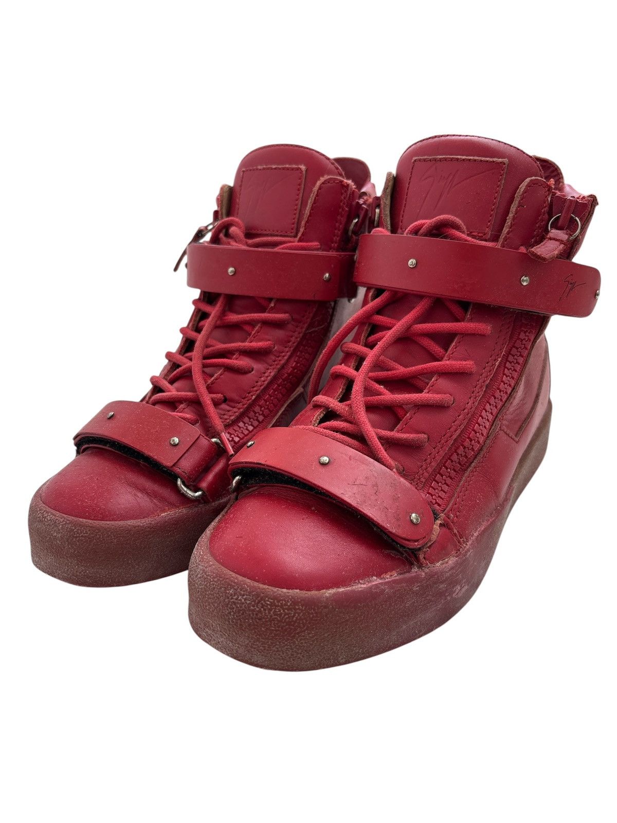 Giuseppe Zanotti Metal Strap Hi-Top Sneakers Size US 8 / EU 41 - 1 Thumbnail