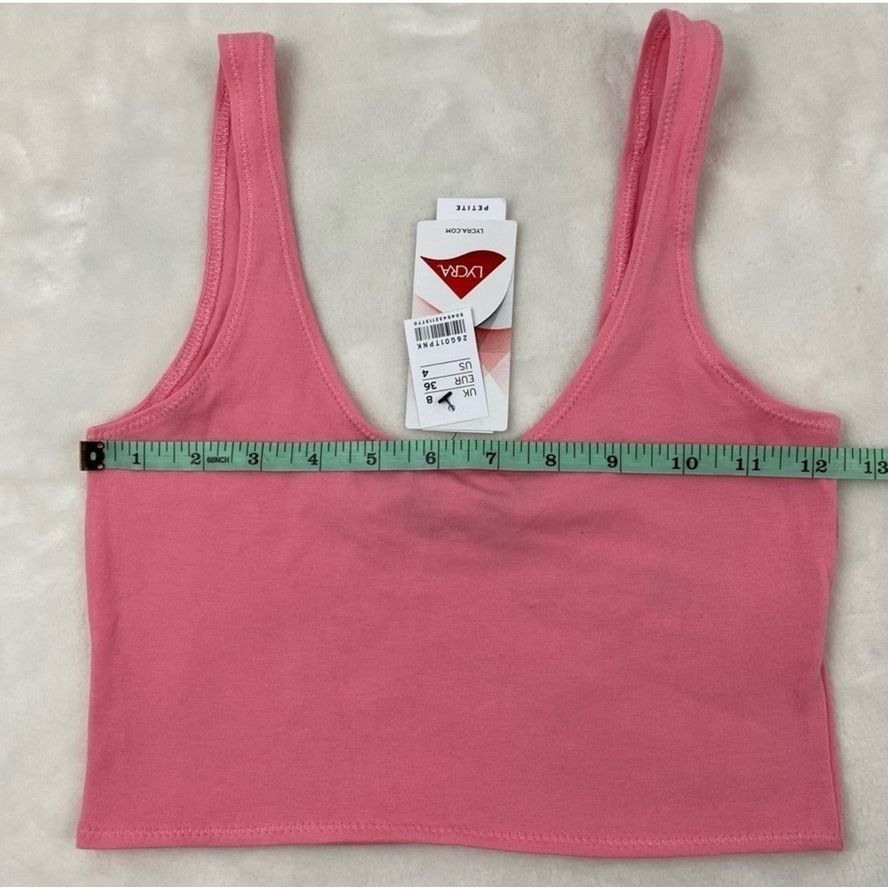 Topshop NWT Topshop Women's Pink Scoop Neck Crop Tank Top Size 4 Size S / US 4 / IT 40 - 5 Thumbnail