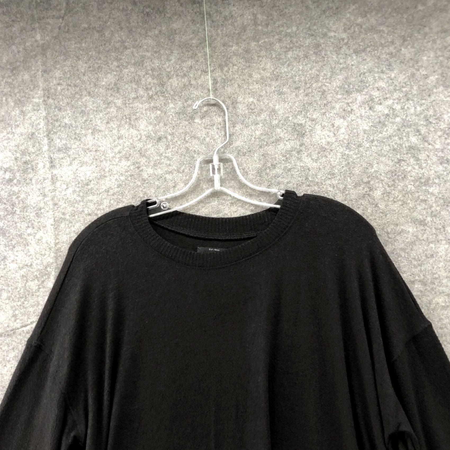 Lucky Brand Lucky Brand Crewneck Fleece Sweatshirt Womens L Black Relaxed Knit Lightweight Shirt Sweater Pullover Casual 90s? Size L / US 10 / IT 46 - 3 Thumbnail