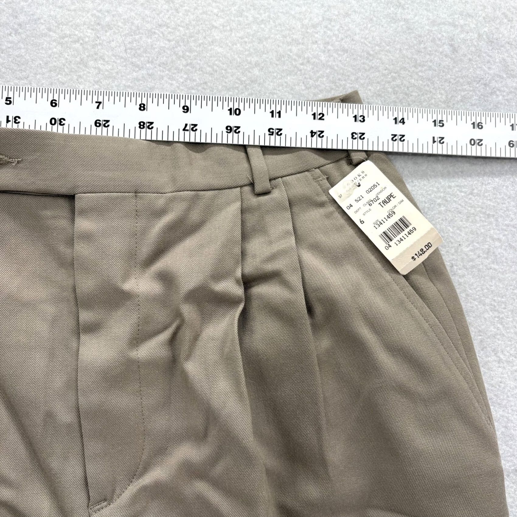 Brooks Brothers VINTAGE Brooks Brothers Dress Pants Womens 6 Taupe Wool Pleated USA Twill Career Beige Pockets Button 36in Inseam Mens Women Girls Size 28" / US 6 / IT 42 - 7 Thumbnail