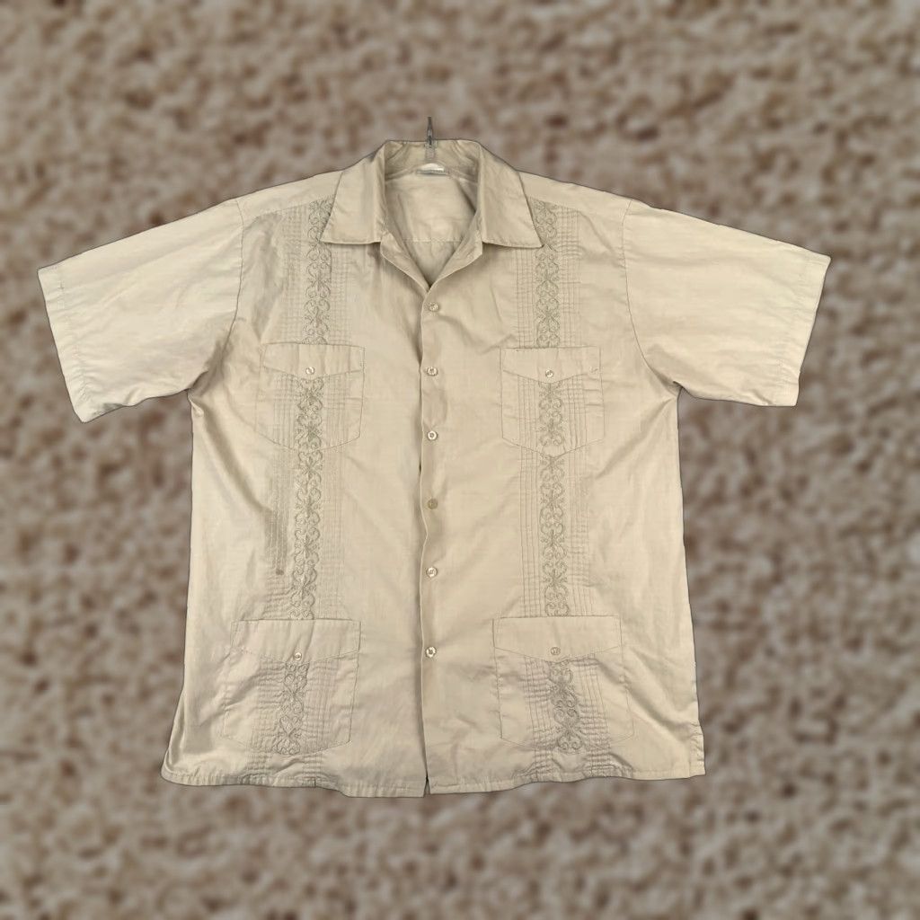 Vintage VINTAGE Lada Shirt Adult Large Beige Polyester Cotton Blend 4 Pocket Button-Up Men Beige L Shirt Casual Workwear Pockets - Mens Size US L / EU 52-54 / 3 - 1 Thumbnail