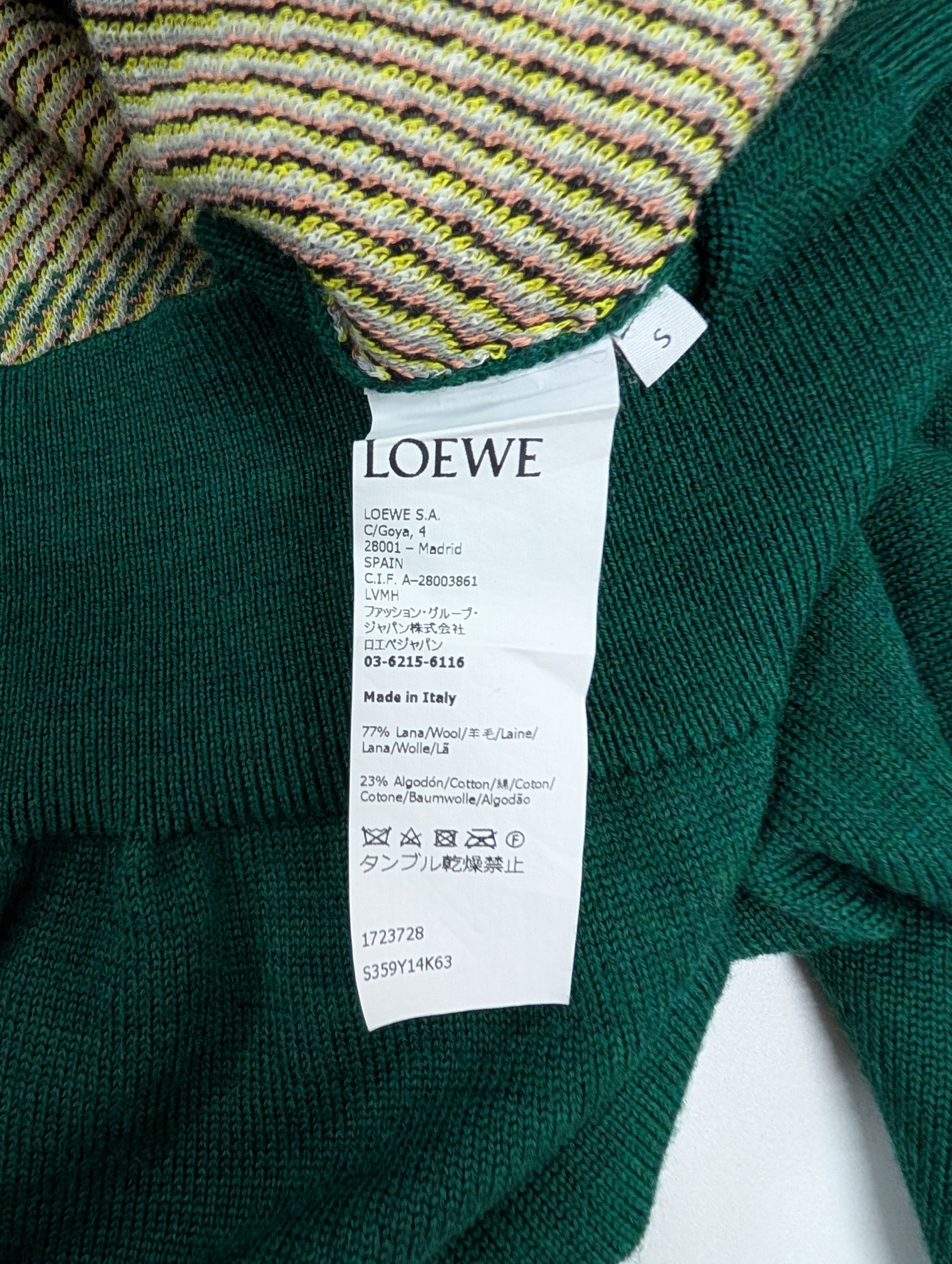 Loewe Green 'Love Loewe' Pullover Size S / US 4 / IT 40 - 6 Thumbnail
