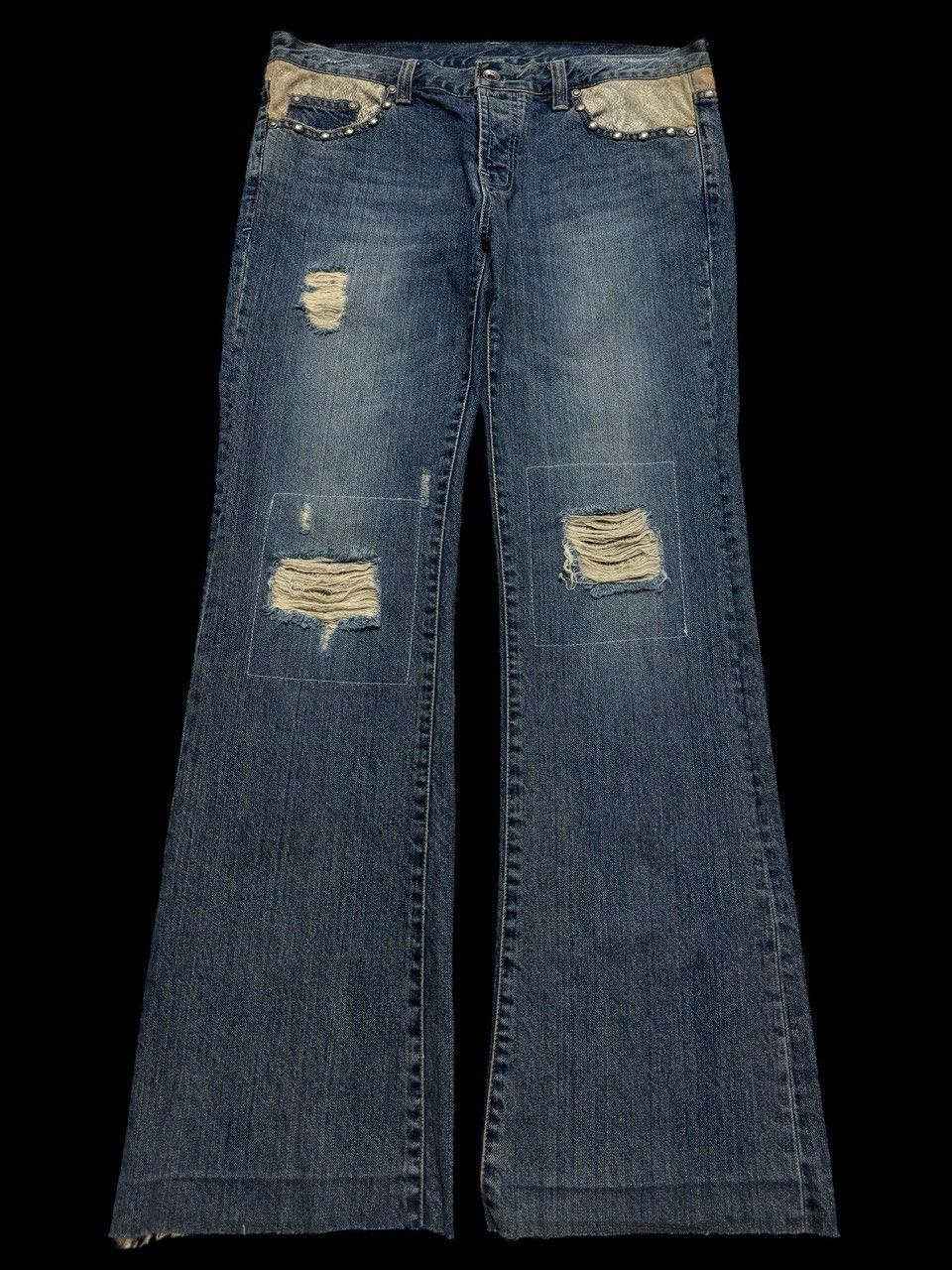Other FLARE Japanese Rare Distress Snake Skin Studded Insane Jean Size US 32 / EU 48 - 1 Thumbnail