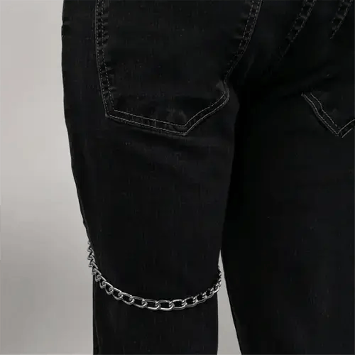 Jewelry Leather Metal Chain Keychain Size ONE SIZE - 4 Thumbnail