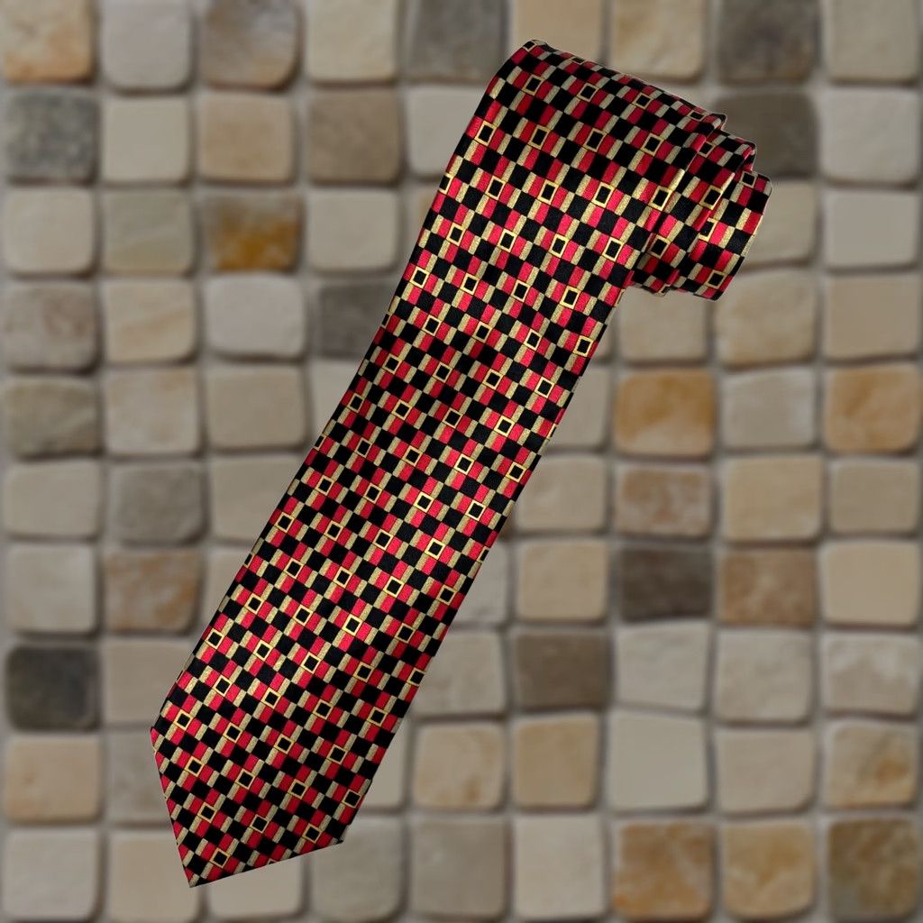 Brioni Brioni Silk Tie Geometric Multicolor Made in Italy Mens Tie Long 61.5" 3.5" Width")) Size ONE SIZE - 1 Thumbnail
