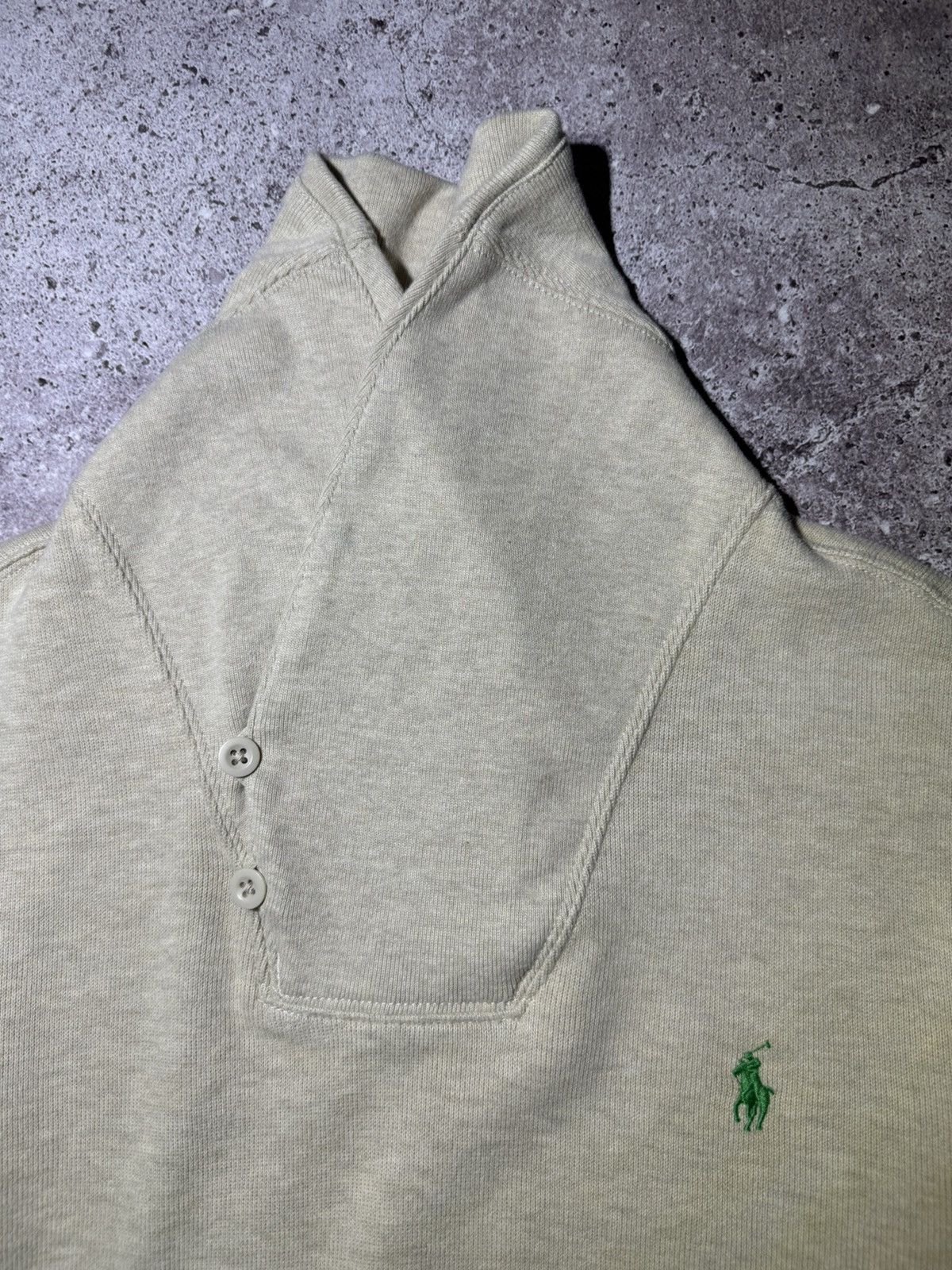 Polo Ralph Lauren × Vintage Polo Ralph Lauren Vintage High Neck Rare Beige Sweatshirt Size US L / EU 52-54 / 3 - 6 Thumbnail