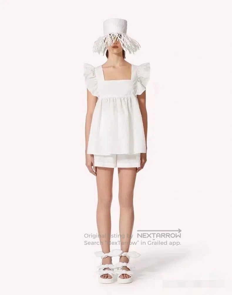 Valentino Valentino White jacquard fungus sleeveless set Size S / US 4 / IT 40 - 1 Thumbnail
