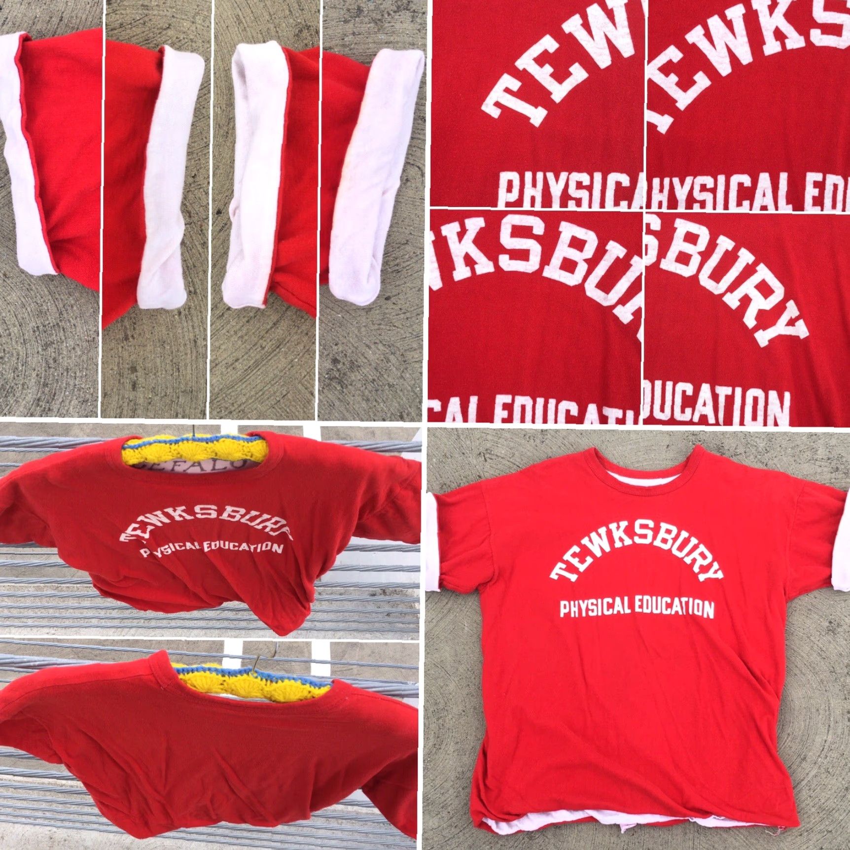 Champion VINTAGE Champion Tewksbury Physical Education T Shirt 1960s Red L Mens Short Sleeve Graphic Tee Reversible Size US L / EU 52-54 / 3 - 6 Thumbnail