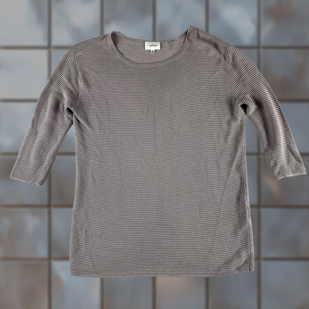 Vintage WILFRED SWEATSHIRT WOMENS XS MAUVE WAFFLE PRINT 3/4 SLEEVE TOP Size XS / US 0-2 / IT 36-38 - 1 Thumbnail