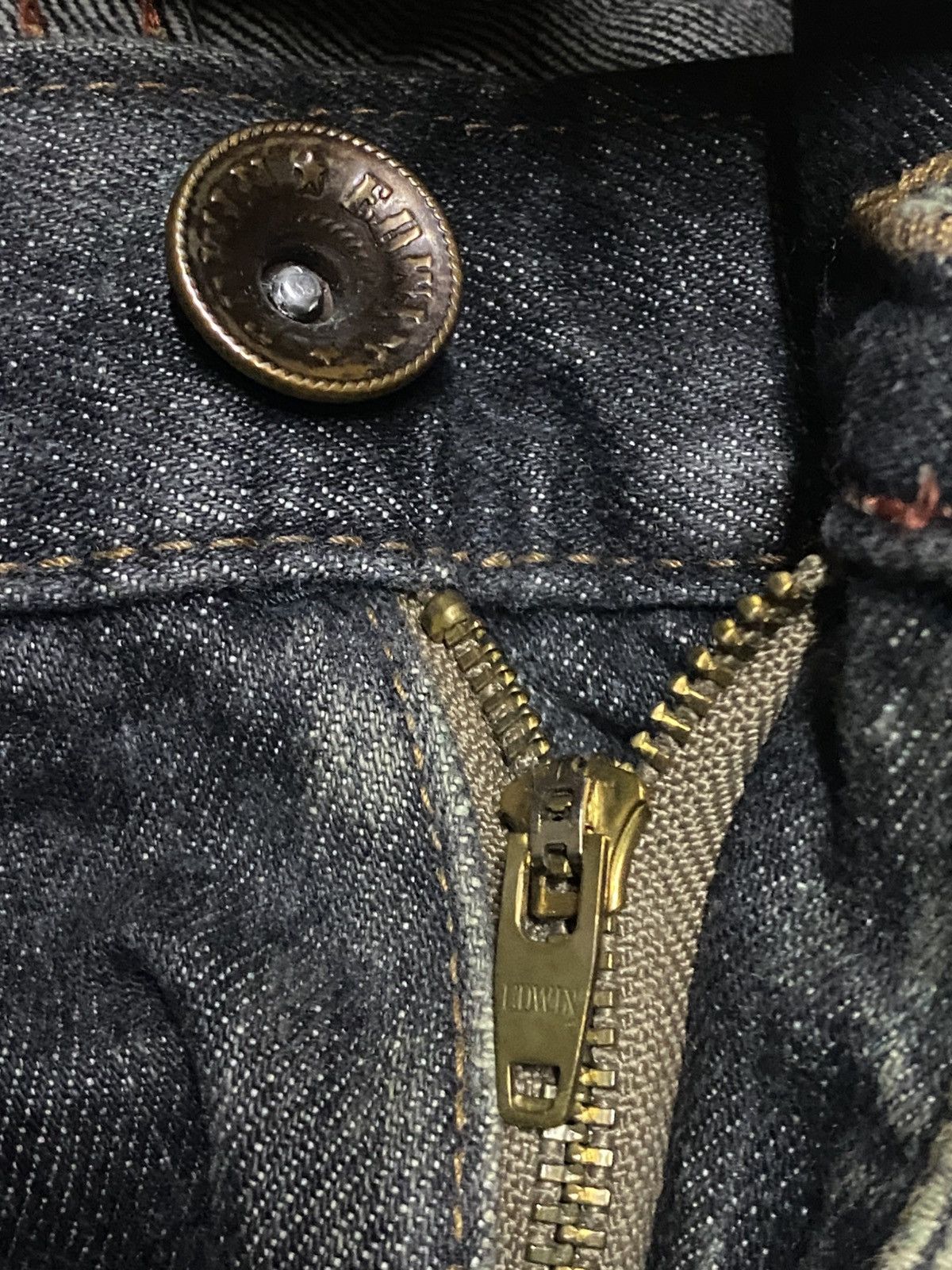 Edwin Edwin exclusive Vintage Black Denim Tears Loose Jeans Size US 33 - 9 Thumbnail