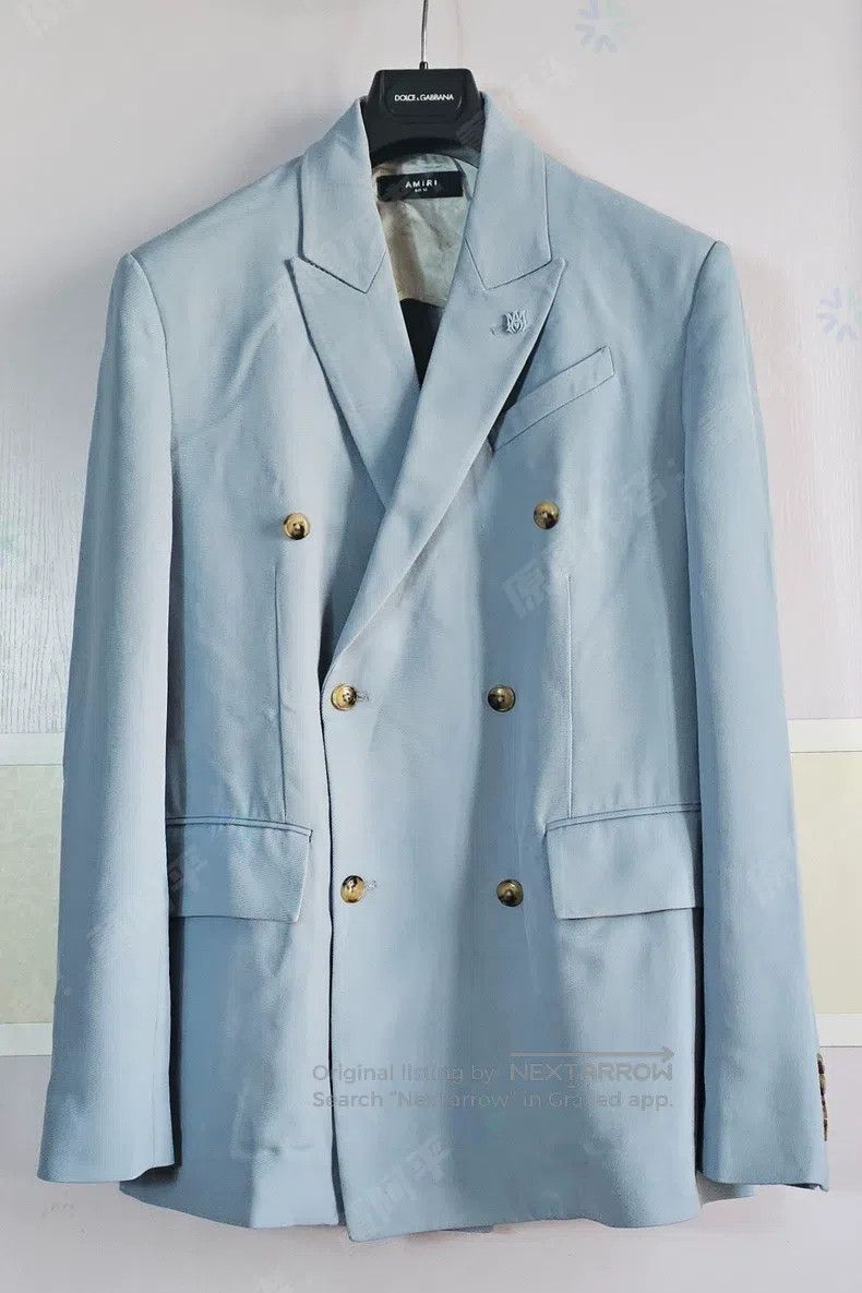 Amiri Amiri Blue double-breasted suit jacket Size US L / EU 52-54 / 3 - 1 Thumbnail