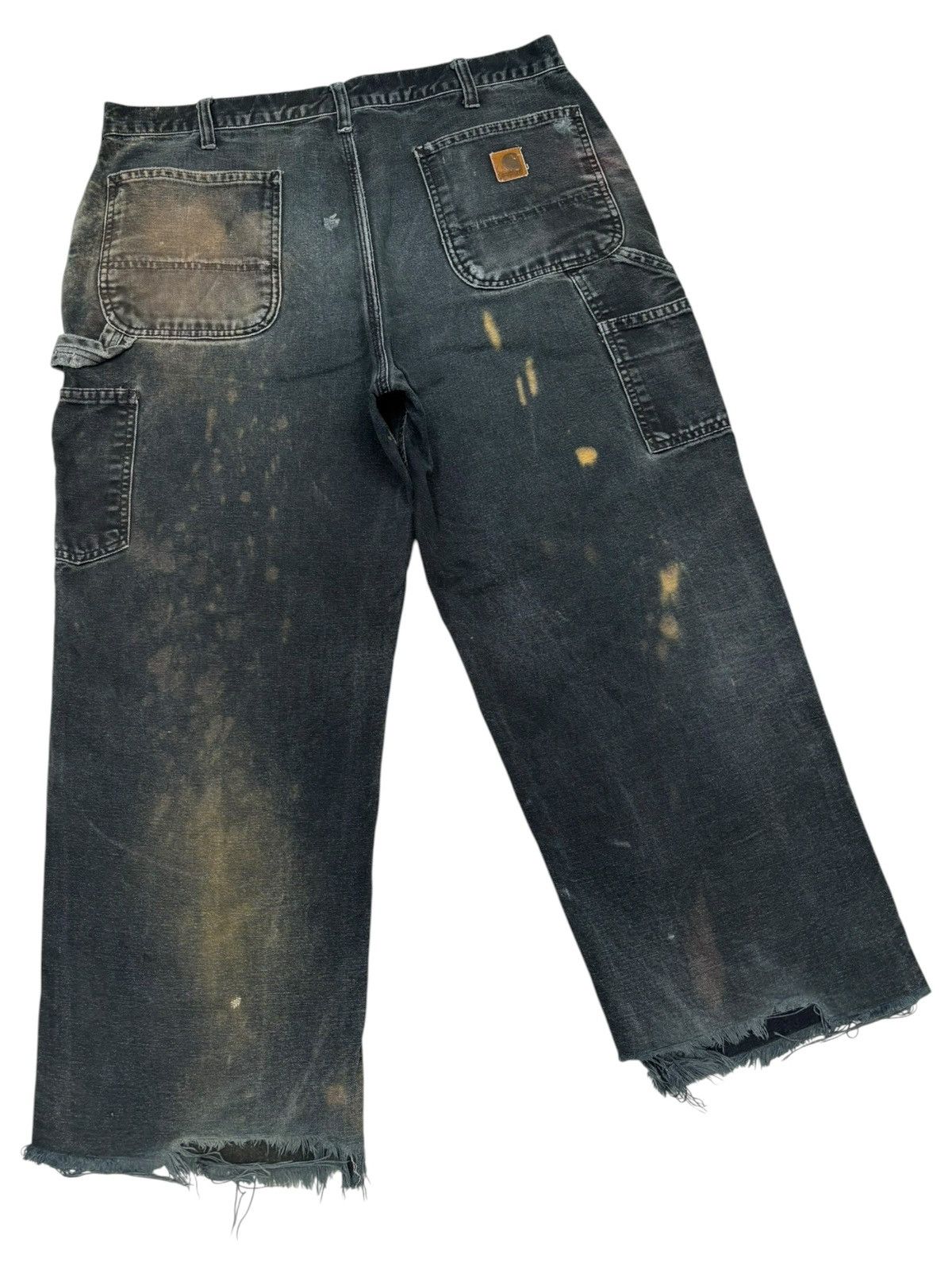 Kapital CARHARTT THRASHED DISTRESSED TYE DYE CUT LEG BAGGY JEANS Size US 36 / EU 52 - 4 Thumbnail