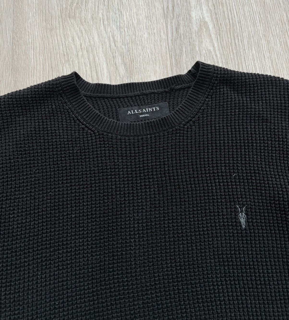 Allsaints Allsaints Trias Crew Black Knit Cotton Sweater Size US S / EU 44-46 / 1 - 4 Thumbnail