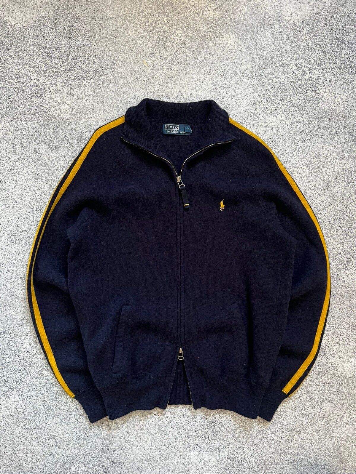 Pre-owned Polo Ralph Lauren X Vintage Polo Ralph Laurent Zip Up Sweater In Blue
