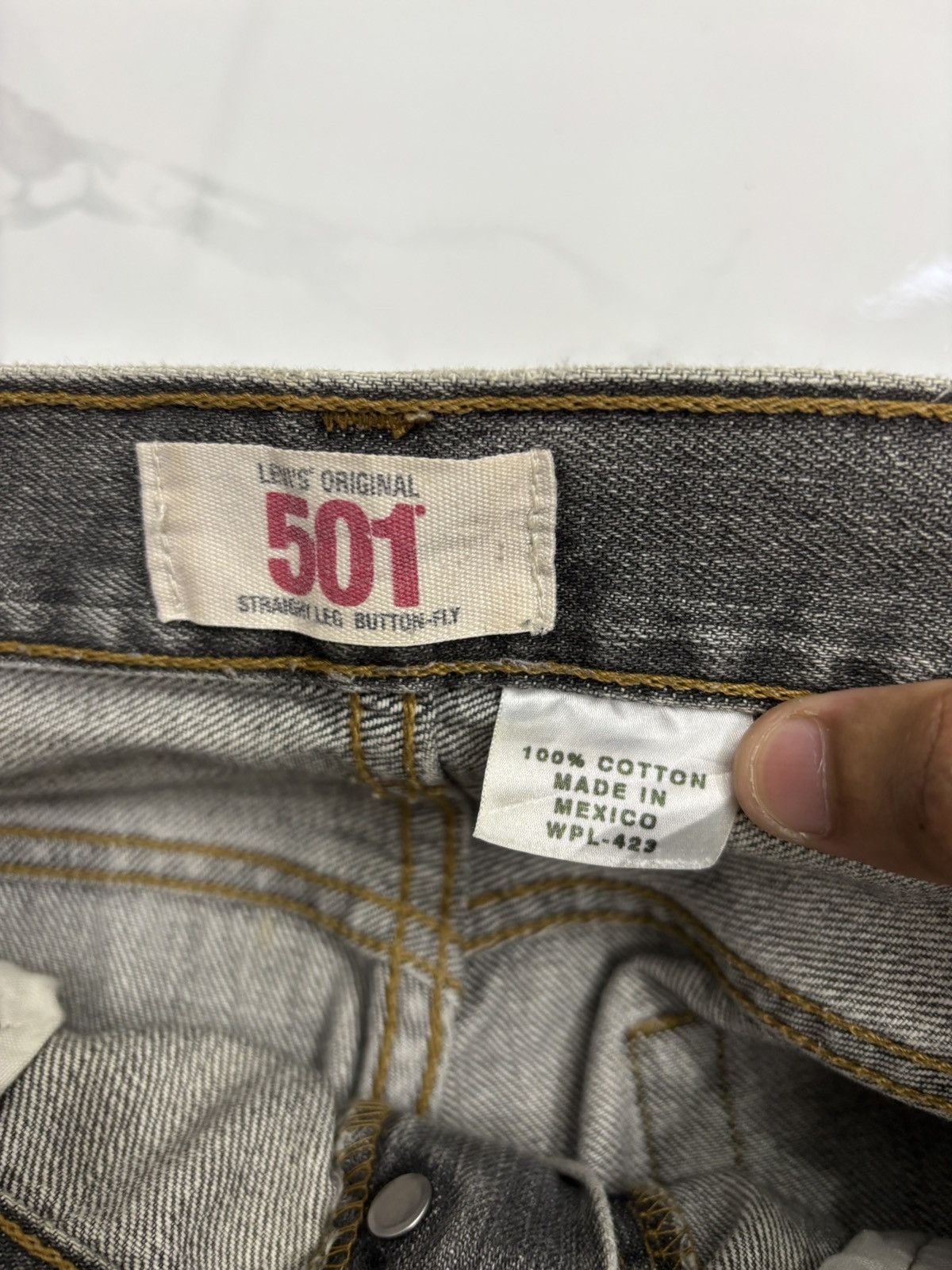 Engineered Garments × Levi's 💥VINTAGE LEVIS 501 FADED BLACK DISTRESSED DENIM JEANS Size US 29 - 10 Thumbnail