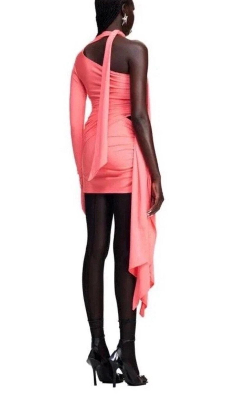 H&M × Mugler Mugler X H&M Knot Detail Mini Dress One Shoulder Sz M Size M / US 6-8 / IT 42-44 - 3 Thumbnail