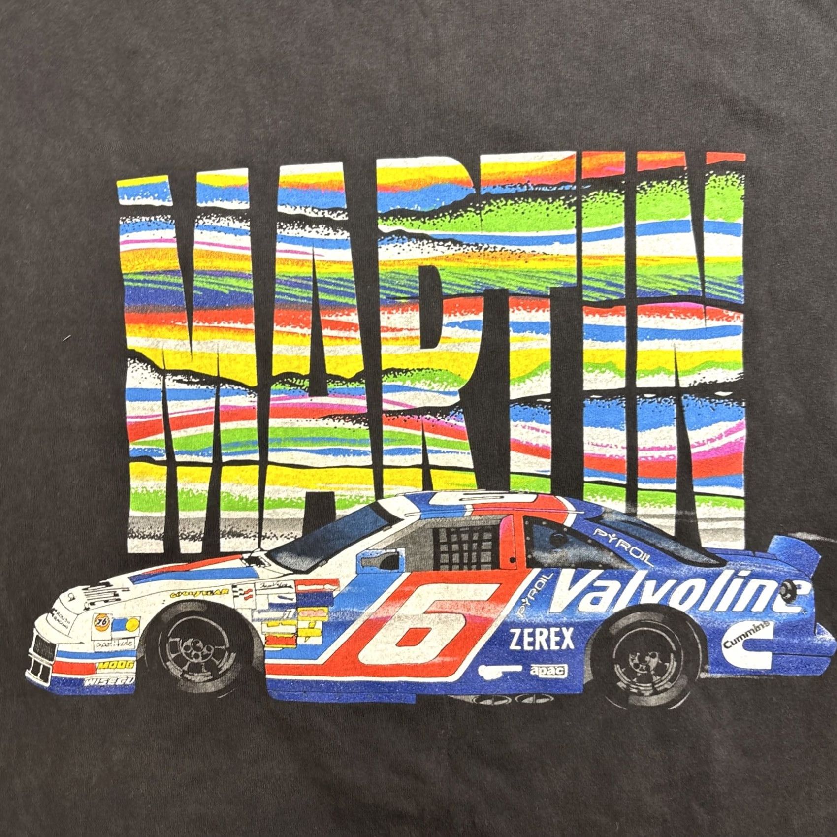 NASCAR VINTAGE Motorsport Traditions Mark Martin NASCAR T Shirt 1995 Single Stitch MEN L Black Shirts Mens Size US L / EU 52-54 / 3 - 6 Thumbnail