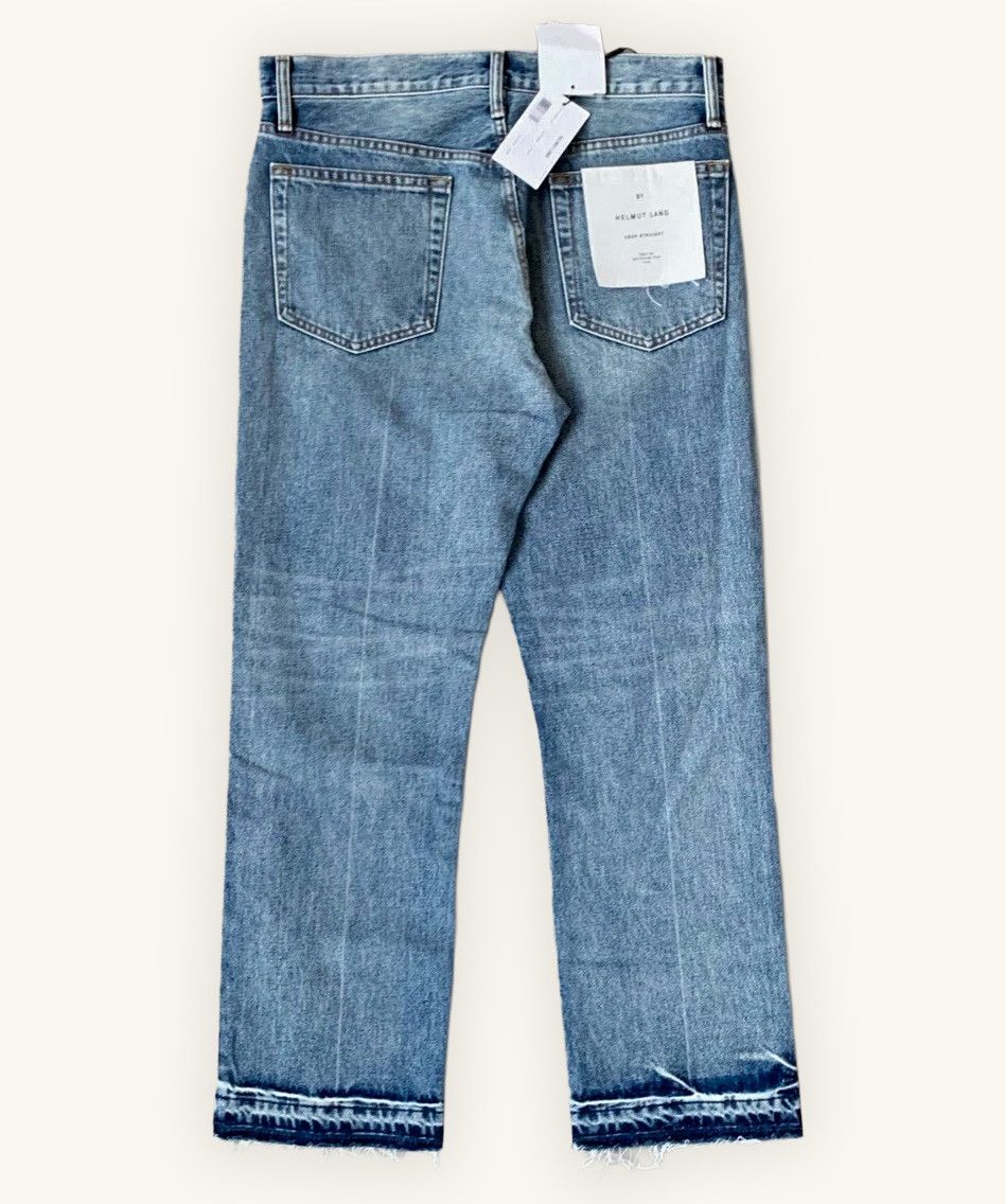 Helmut Lang 🔴 HELMUT LANG Jeans Distressed Denim Straight Cropped Blue Size 31" - 2 Thumbnail
