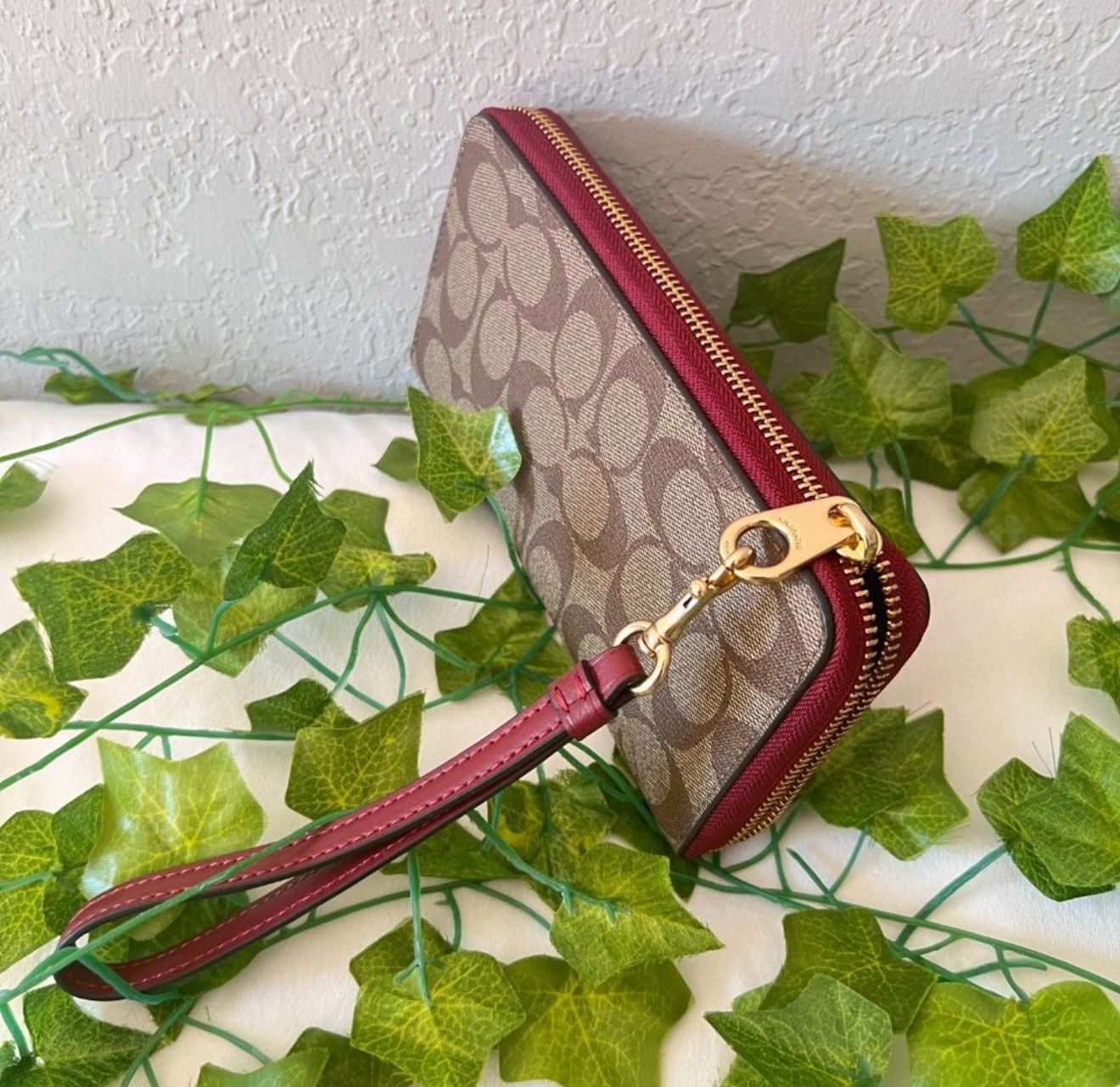 coach Long Zip Around Wallet In Signature Canvas c4452