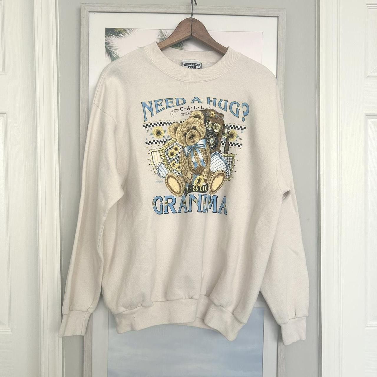 Lee × Vintage Vintage Grandma Teddy Bear Graphic Sweatshirt Size L / US 10 / IT 46 - 1 Thumbnail