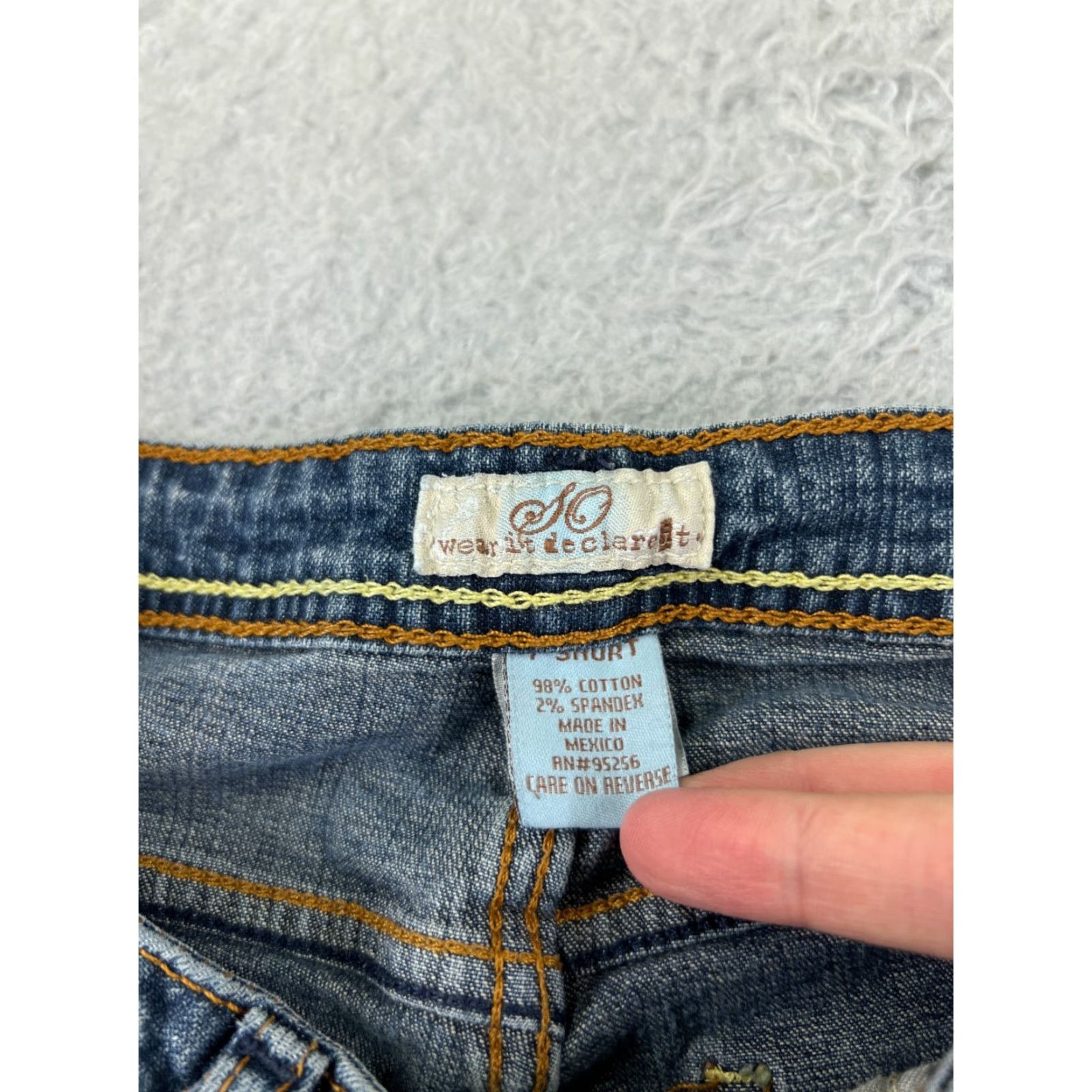 Denime SO Brand Women's Jeans Pants - Flared Low Rise Blue Denim Cotton - 7 Regular Fit Size 28" / US 6 / IT 42 - 3 Thumbnail
