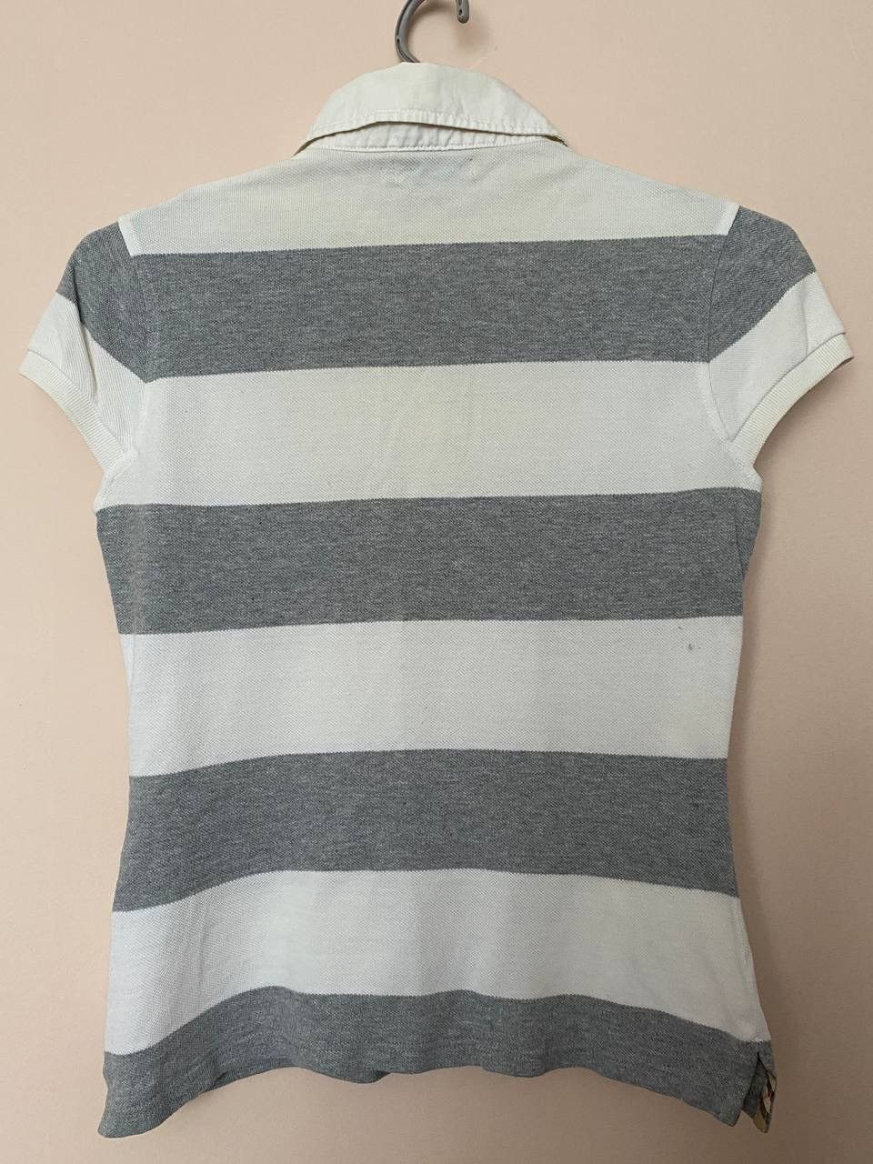 Burberry × Vintage 📌 Auth Burberry London - Gray White Women's Polo Size M / US 6-8 / IT 42-44 - 8 Thumbnail