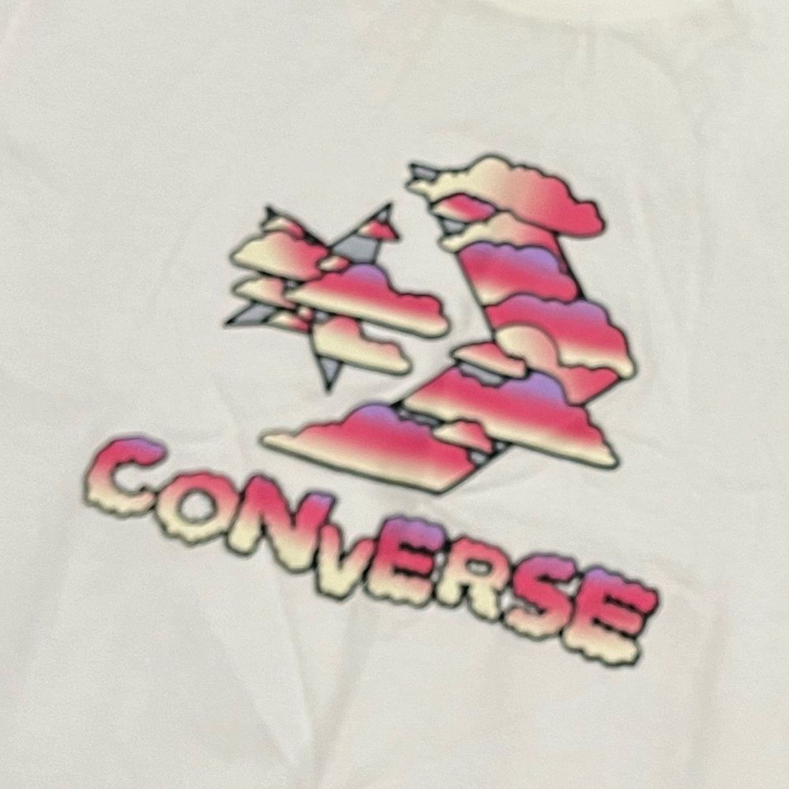 Converse NWOT Converse Star Chevron Clouds Graphic T-Shirt White M Size M / US 6-8 / IT 42-44 - 2 Thumbnail