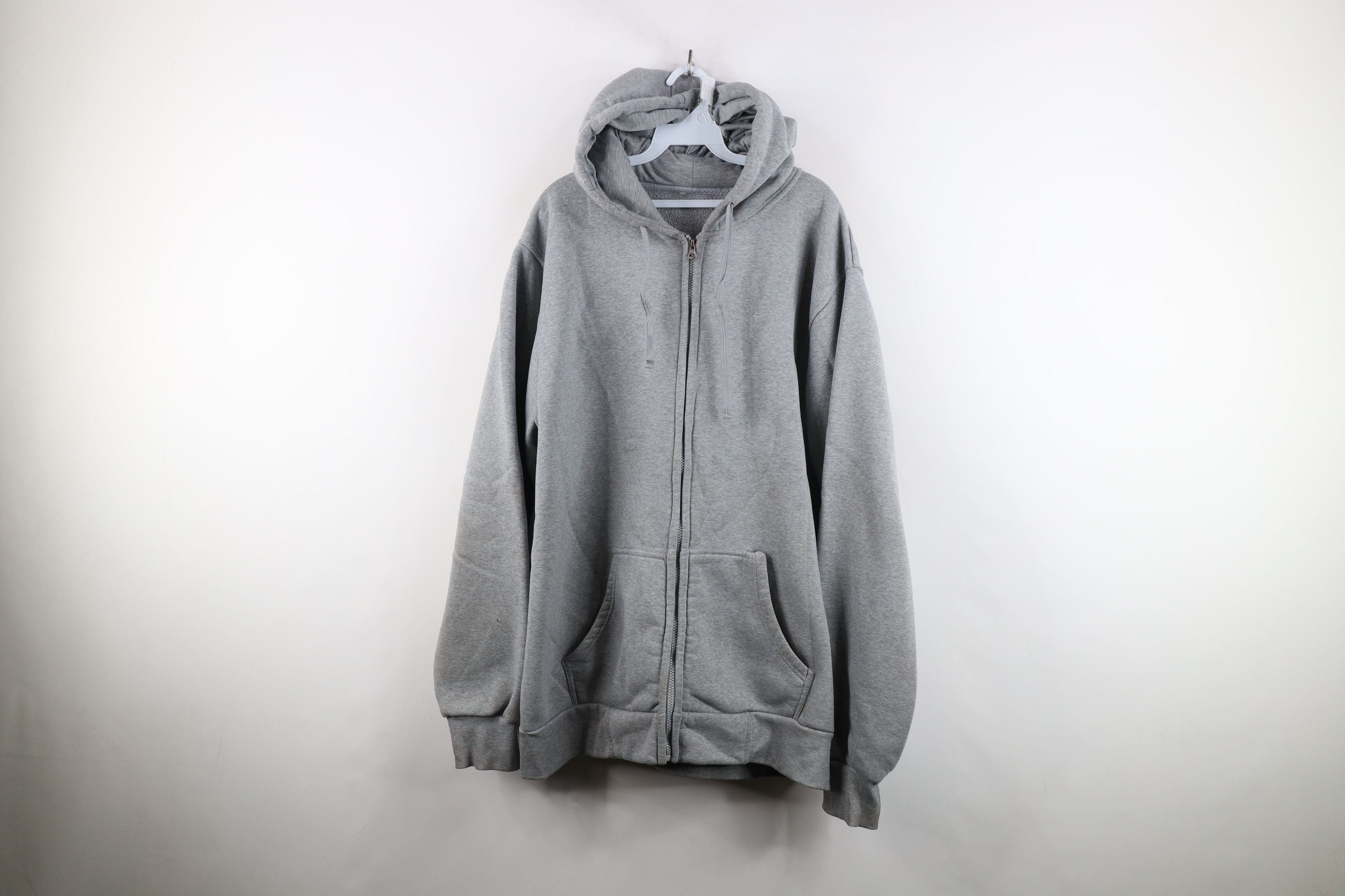 Vintage Vintage 90s Y2K Streetwear Full Zip Hoodie Sweatshirt Gray Size US XXL / EU 58 / 5 - 1 Thumbnail