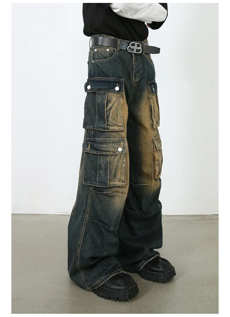 Jean × Vintage Cargo Style Baggy Jeans Multi-Pocket Size US 32 / EU 48 - 7 Thumbnail