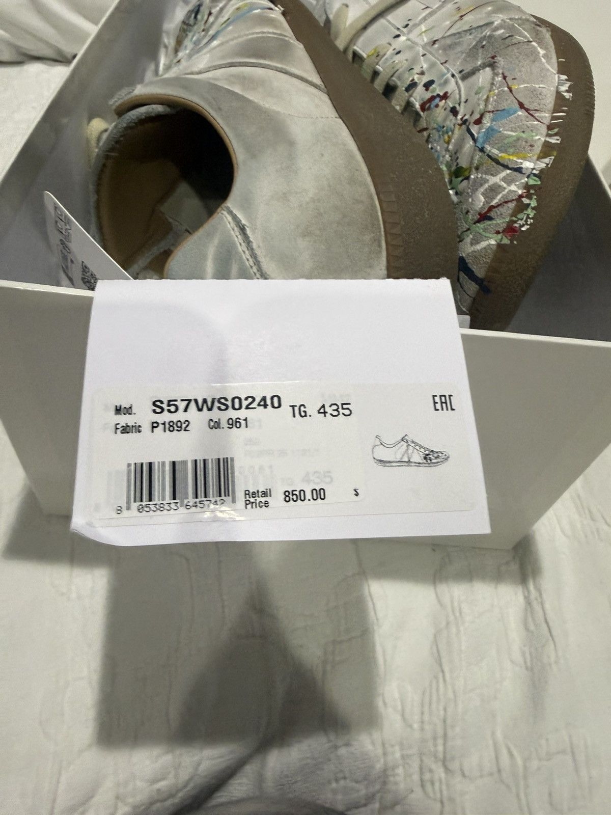 Maison Margiela Maison Margiela Paint Splatter White Size US 10.5 / EU 43-44 - 8 Thumbnail