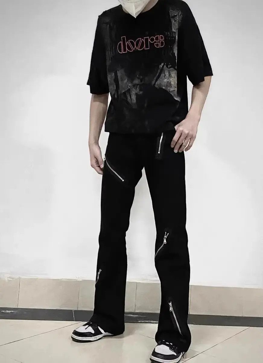 Japanese Brand × Jean Zipper wide leg flared jeans Size US 32 / EU 48 - 2 Thumbnail