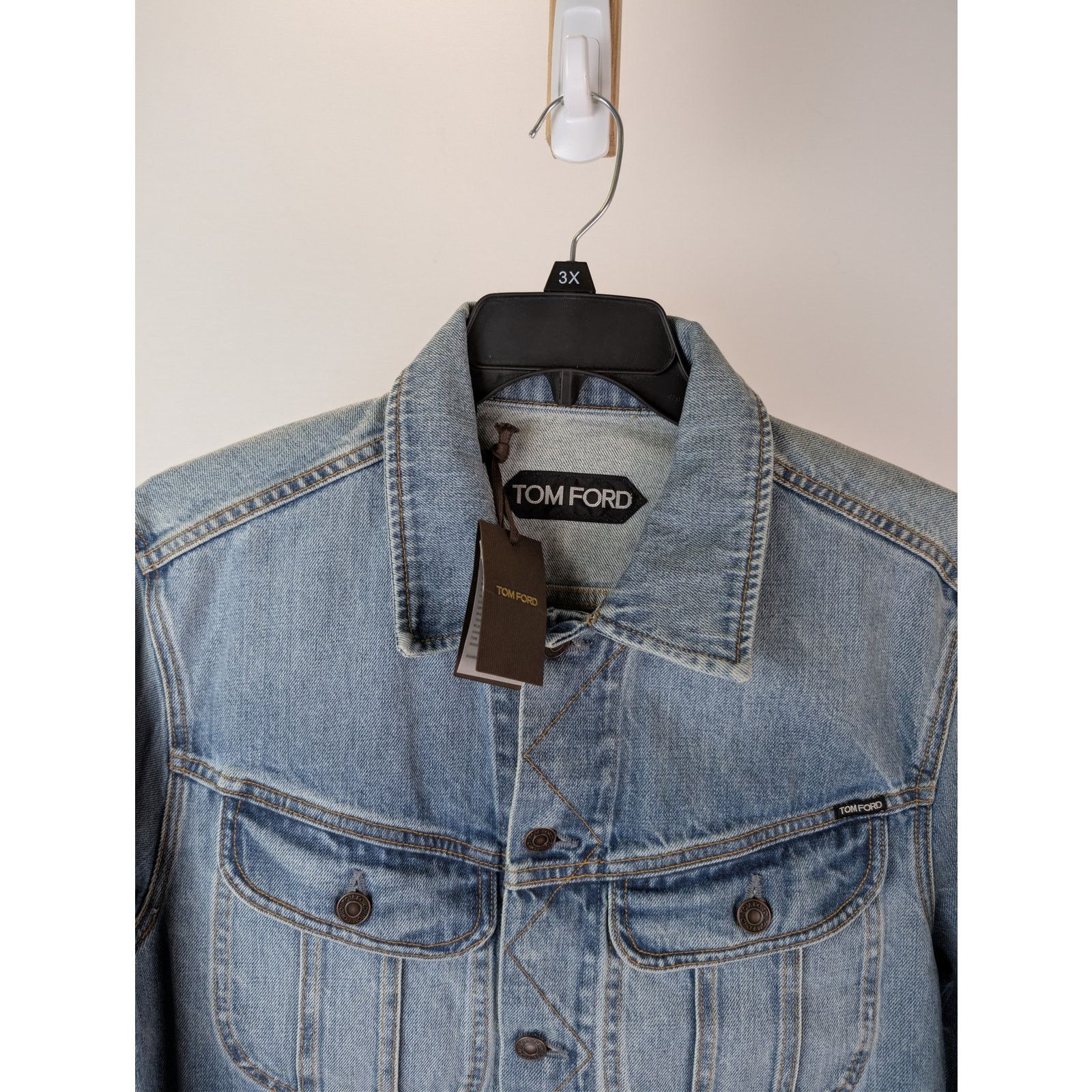 Tom Ford o1rshd1 Denim Jacket in Washed Blue S Size US S / EU 44-46 / 1 - 6 Thumbnail