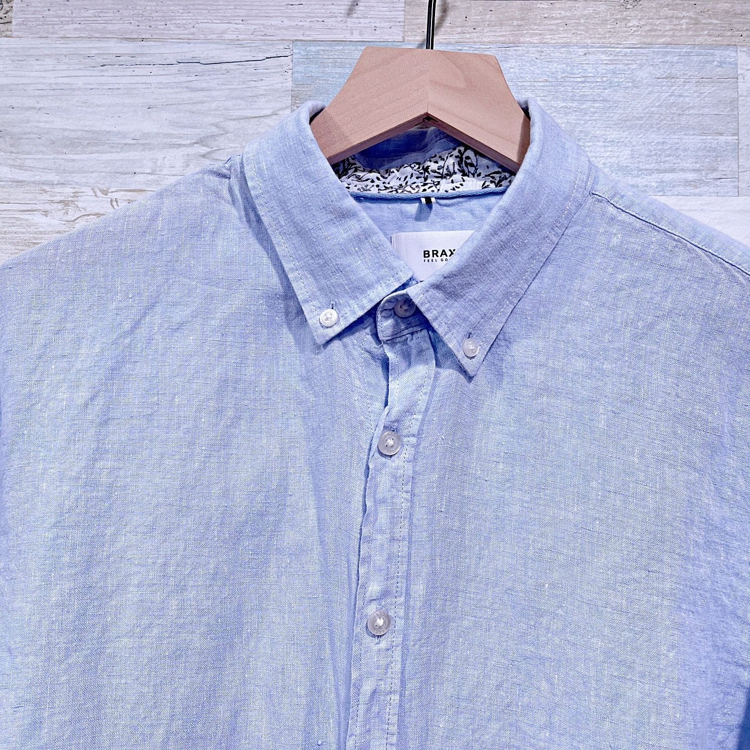 BRAX Brax Airwashed Linen Button Down Shirt Light Blue Mens Large Size US L / EU 52-54 / 3 - 2 Thumbnail