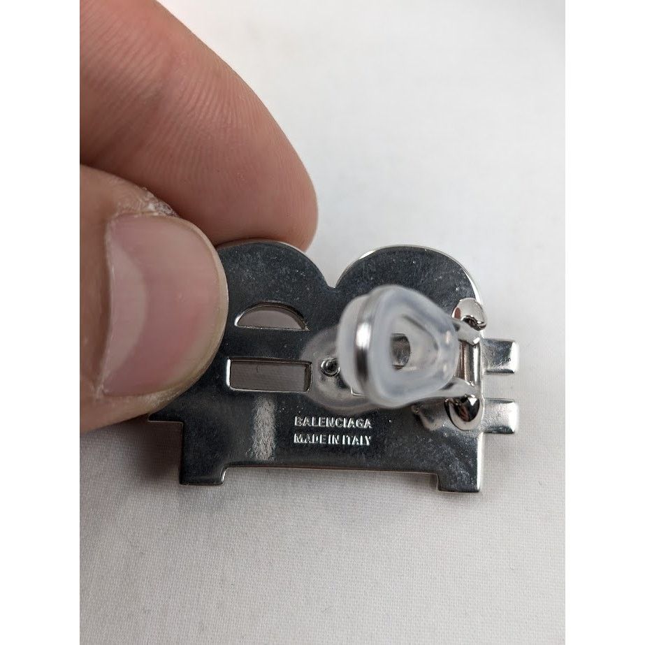 Balenciaga o1rshd1 Size:OS / Coin Earrings Brass & Glass Silver/Crystal Size ONE SIZE - 6 Thumbnail