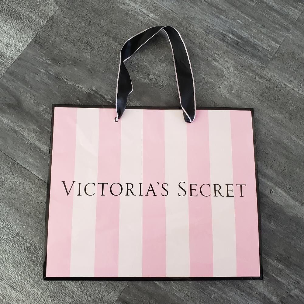 Designer Pink Black Striped VS Storage M Tote Size ONE SIZE - 1 Thumbnail