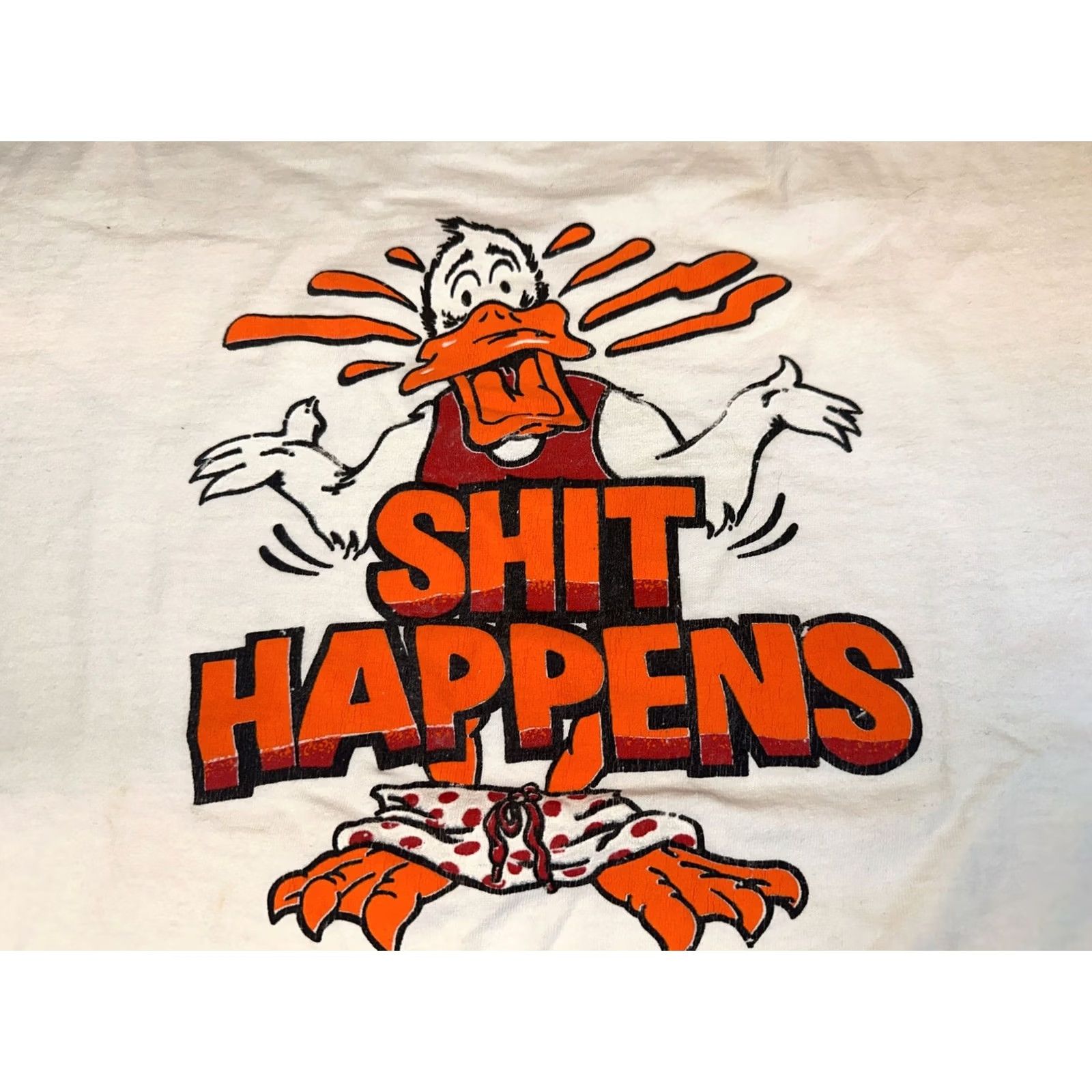 Vintage VINTAGE DUCK SH*T HAPPENS TOPHALF POCKET T-SHIRT XL White Men 1980s Royal First Class Sneakers? Size US XL / EU 56 / 4 - 2 Thumbnail