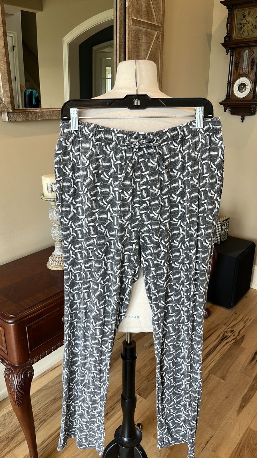 Croft & Barrow Cotton Pajama Pants Football Drawstring Size US 34 / EU 50 - 3 Thumbnail