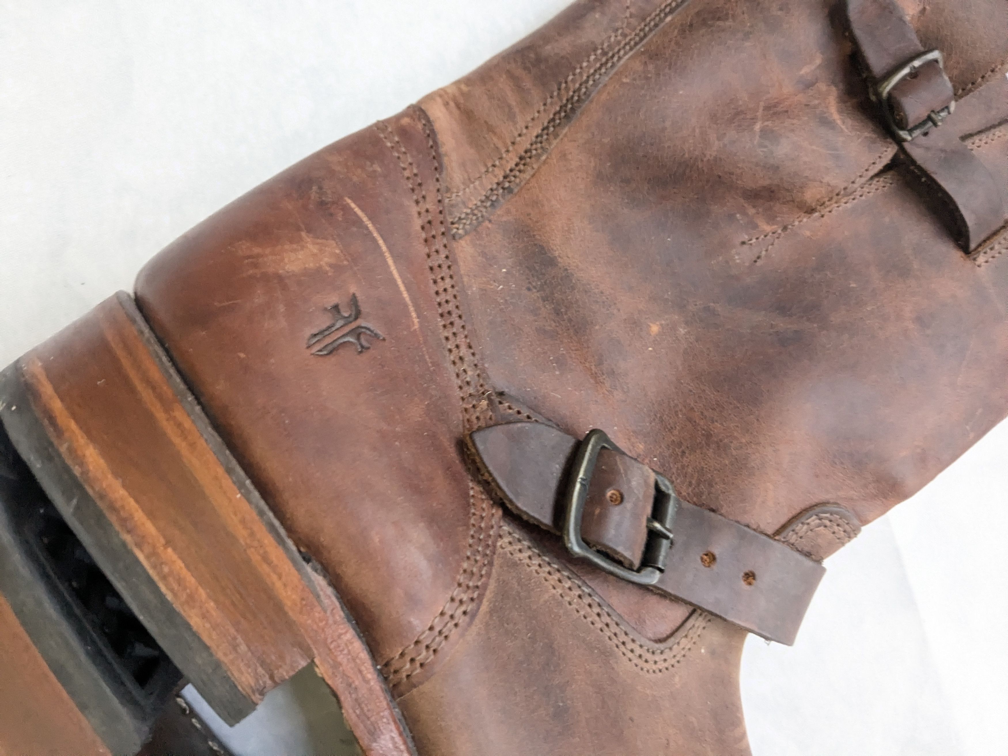 Frye Frye Engineer Boots Brown 12 D Leather Buckle Size US 12 / EU 45 - 7 Thumbnail
