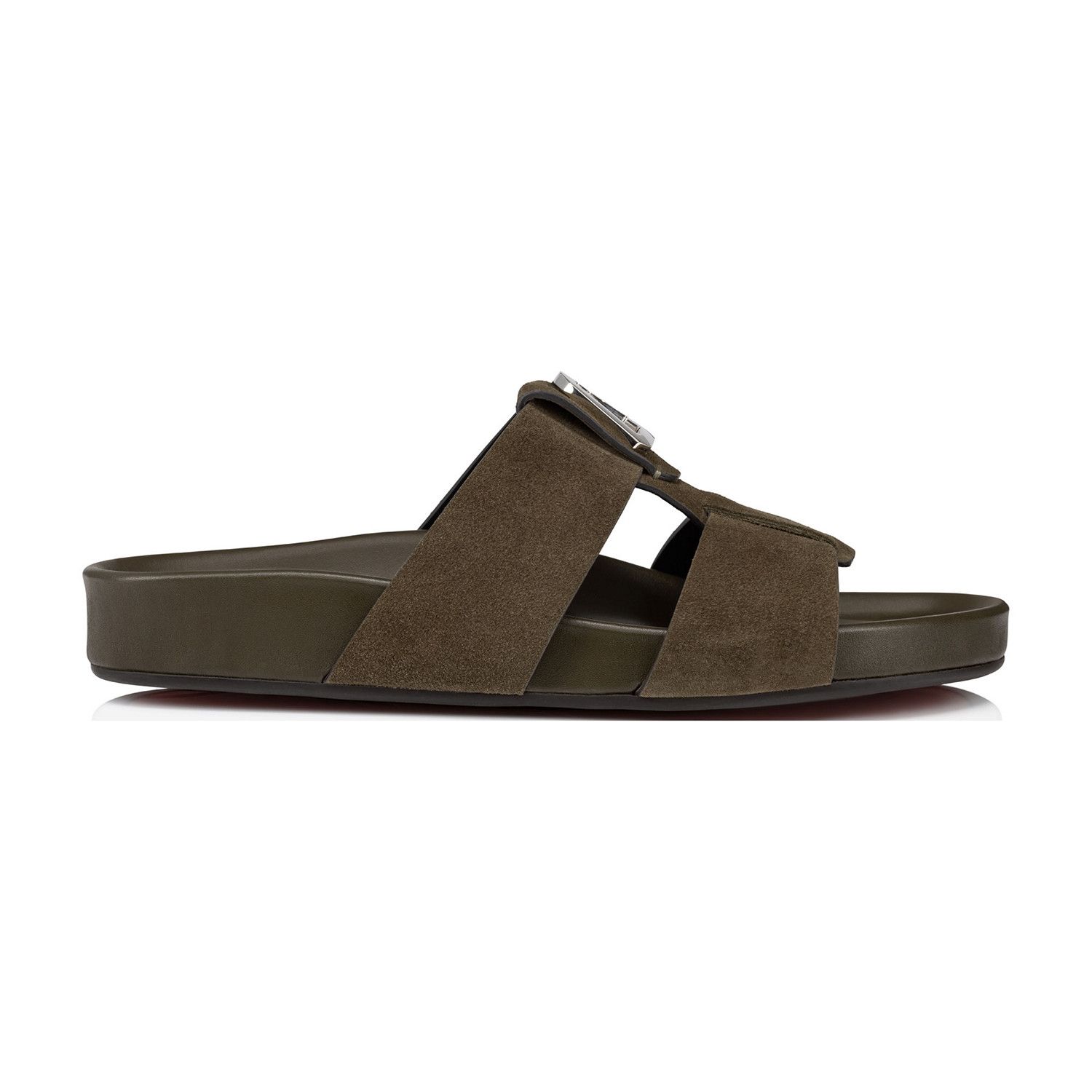 Christian Louboutin o1s1wg110924 Dhabubizz Flat Leather Sandale in Brown Size US 8 / EU 41 - 2 Thumbnail