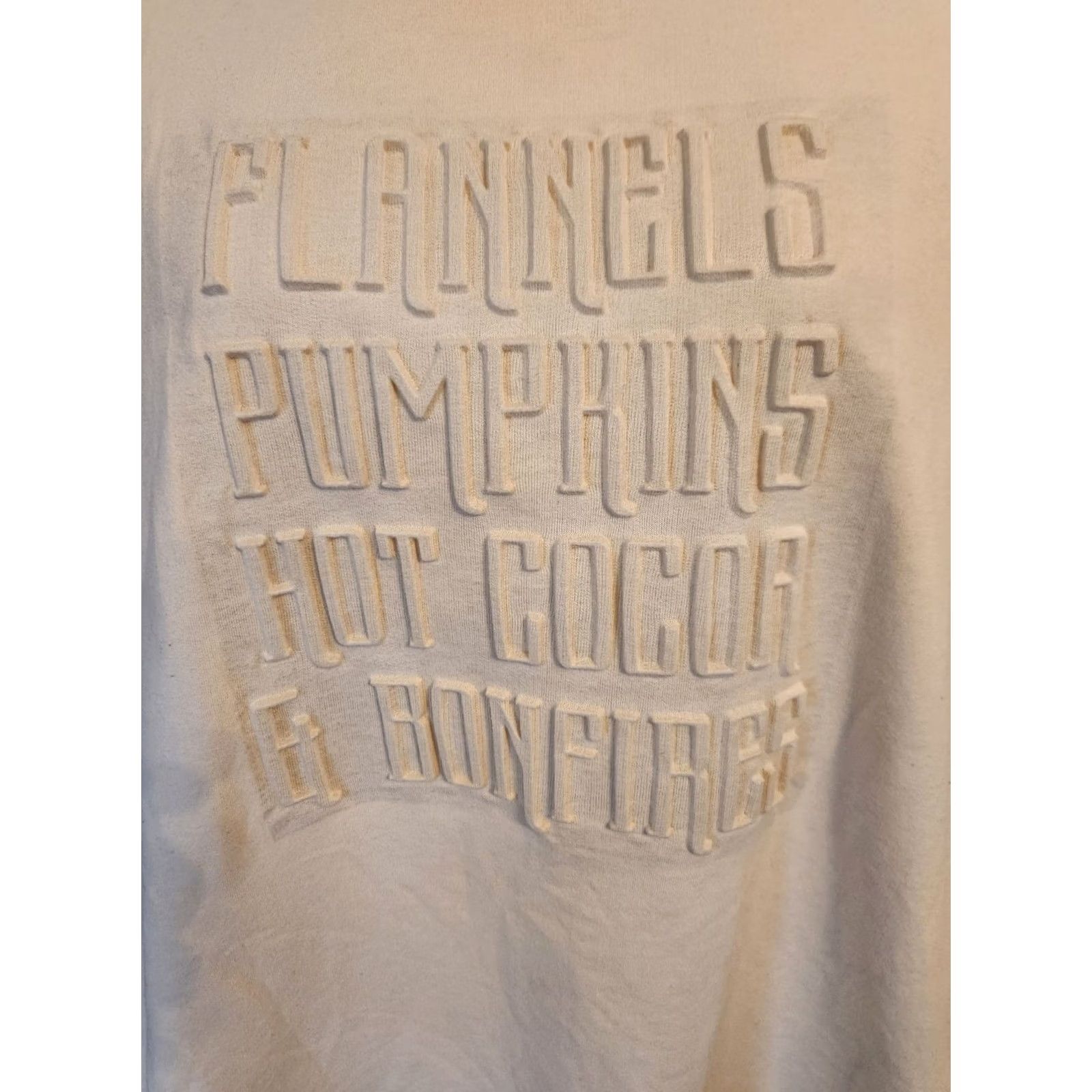 Vintage VINTAGE? No. Lane Bryant Beige Embossed Flannels Pumpkins Sweatshirt 18/20 Size XXL / US 16-18 / IT 52-54 - 2 Thumbnail
