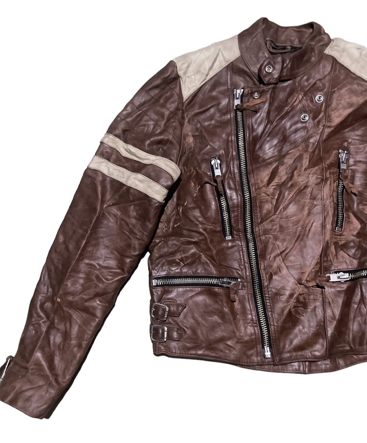 Vintage WILLIE Retro Racing Jacket Zipper Chest Buckle Straps Size US S / EU 44-46 / 1 - 9 Thumbnail