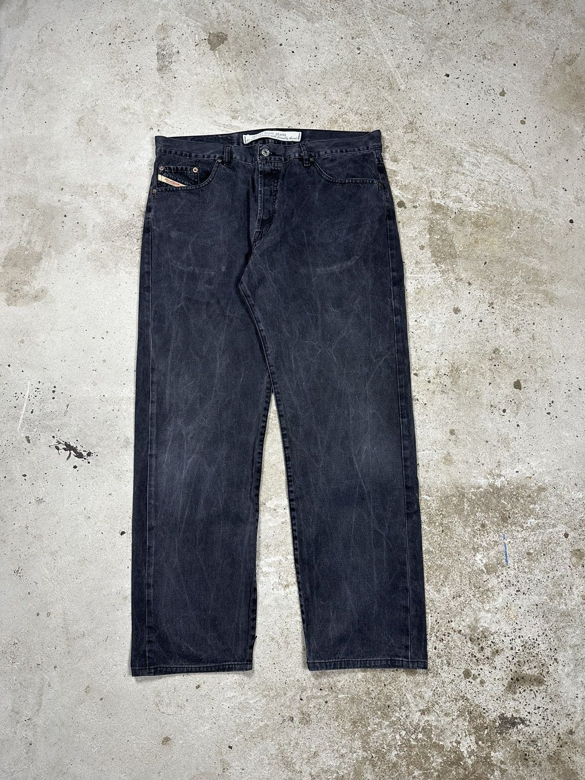 Diesel × Vintage ‼️ Vintage 90s Diesel Washed Black Grey Denim Pants Size US 38 / EU 54 - 1 Thumbnail