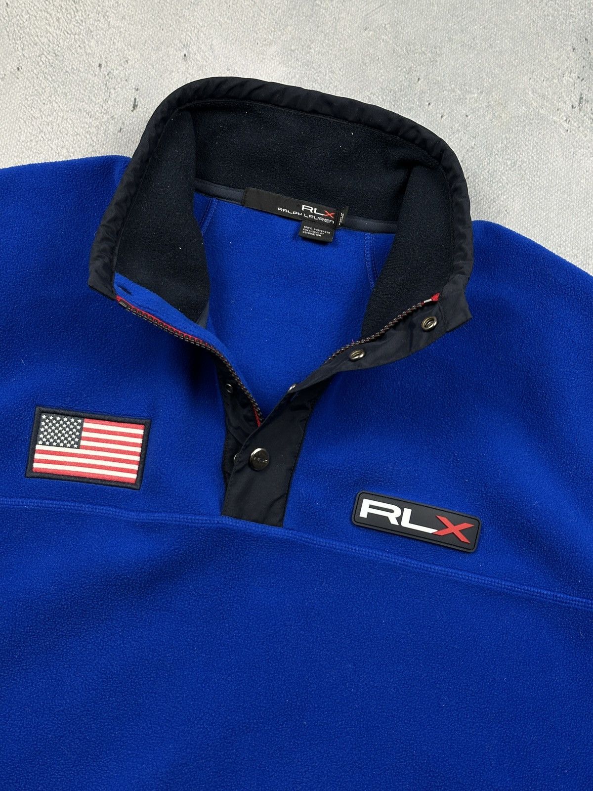 Polo Ralph Lauren Vintage RLX Ralph Lauren Fleece Pullover USA Flag Ski Tech Size US XL / EU 56 / 4 - 7 Thumbnail